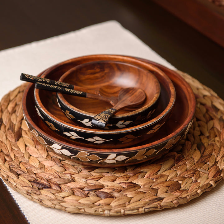 Black & Gold Leaf Plate