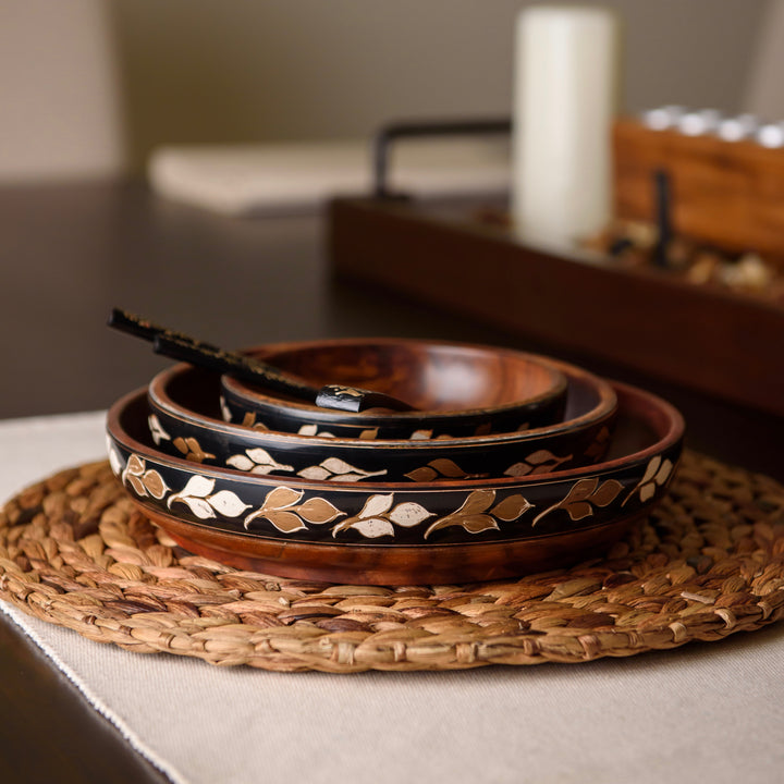 Black & Gold Leaf Plate