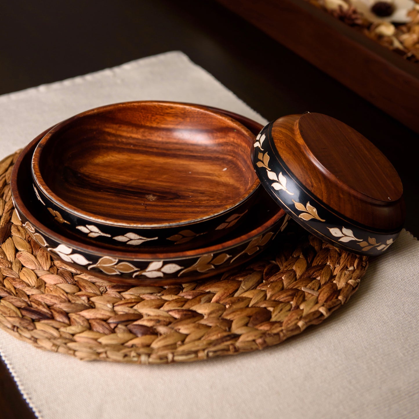 Black & Gold Leaf Plate