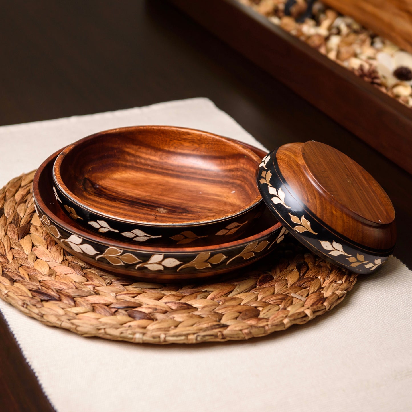 Black & Gold Leaf Plate