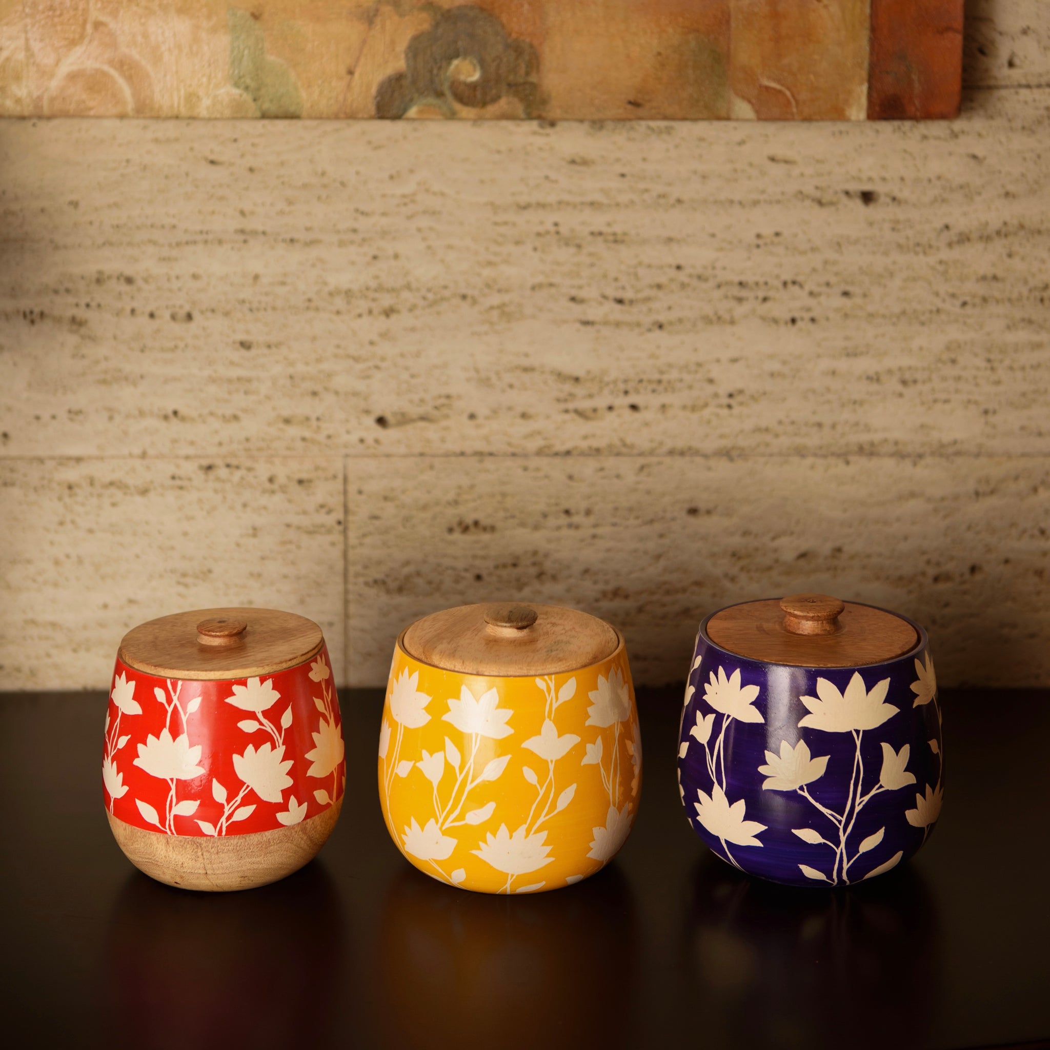 buy online handmade wooden candy jar with lid in Pakistan