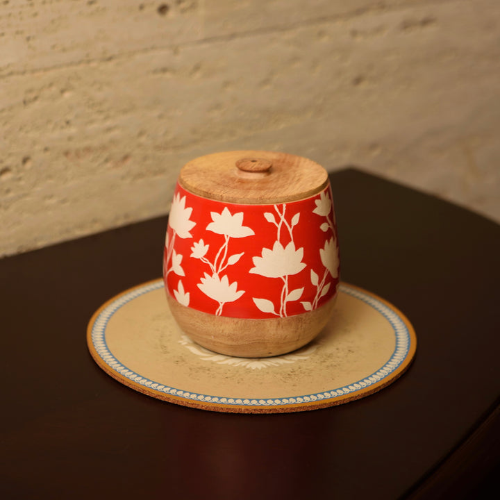 Crimson Bloom Naqshi Jar