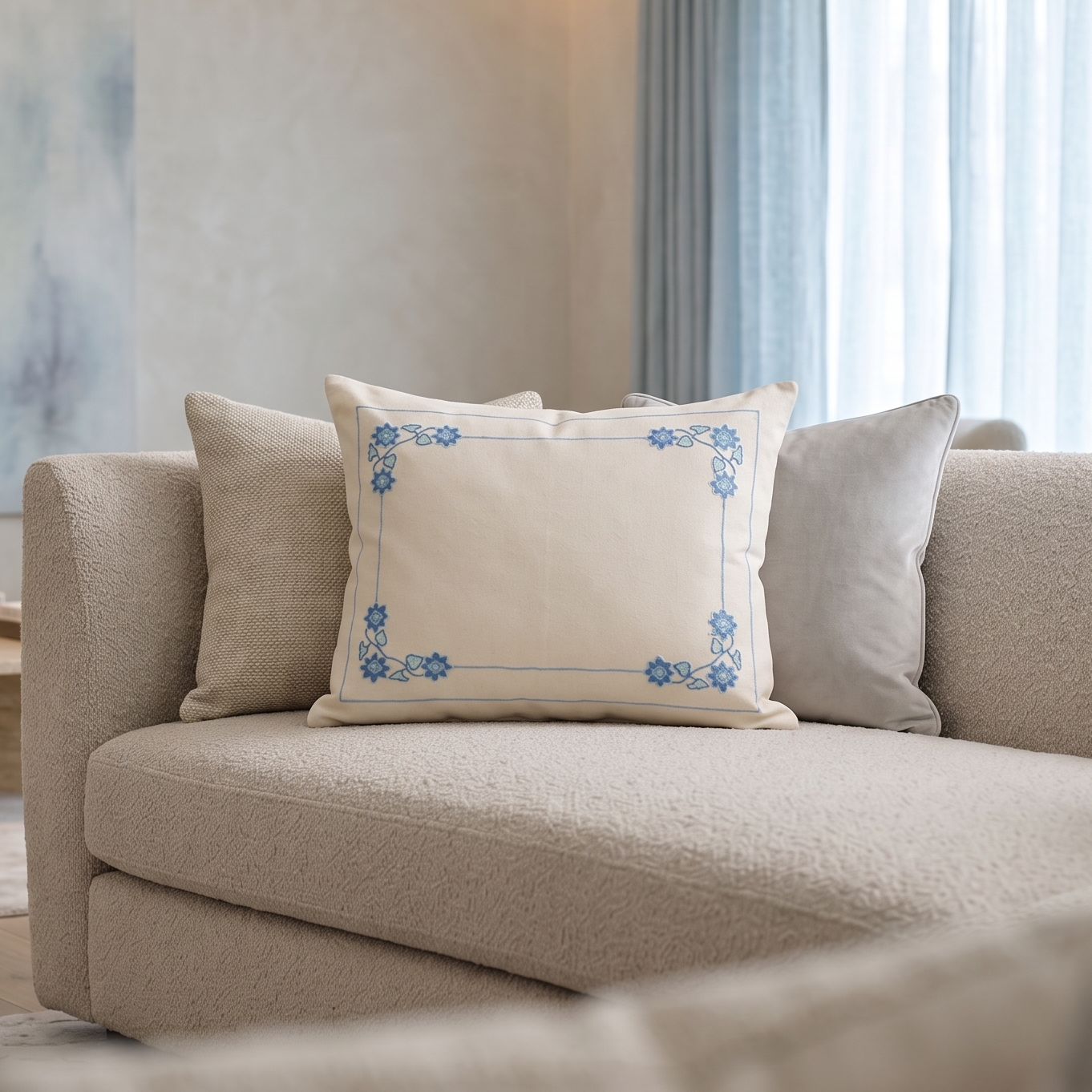Bluebell Stitch Cushion
