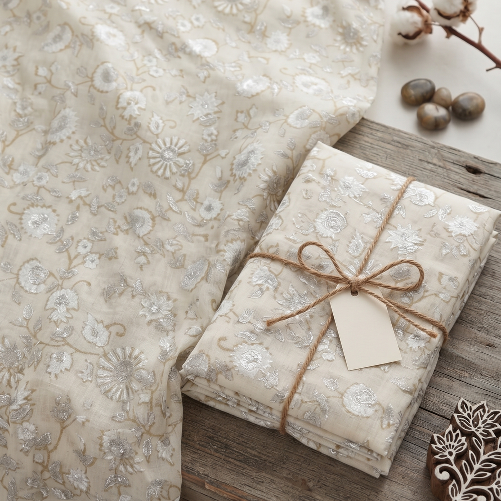 shop online hand block printed unstitched lawn shirt fabric in Pakistan