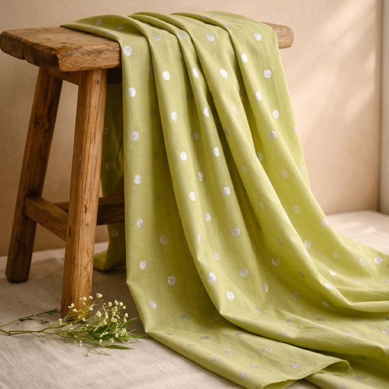 Mint Aira - Silver Polka Dots