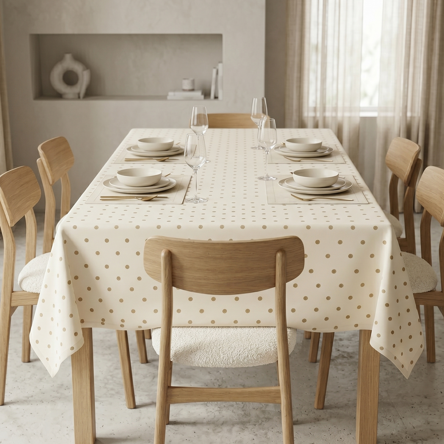 Ivory Impressions Table Cloth