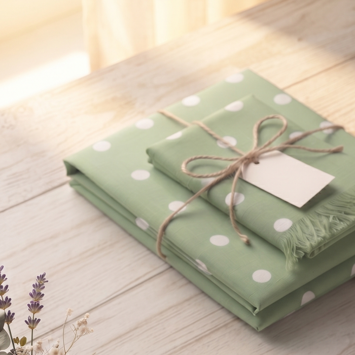 Mint Aira - White Polka Dots