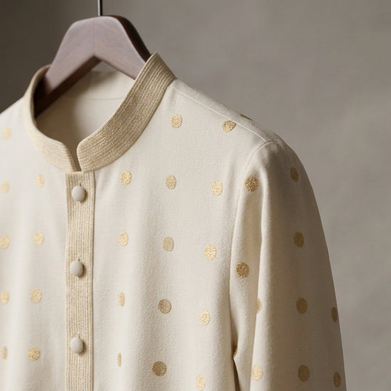 Gold Dot Bloom Kurta - Karandi