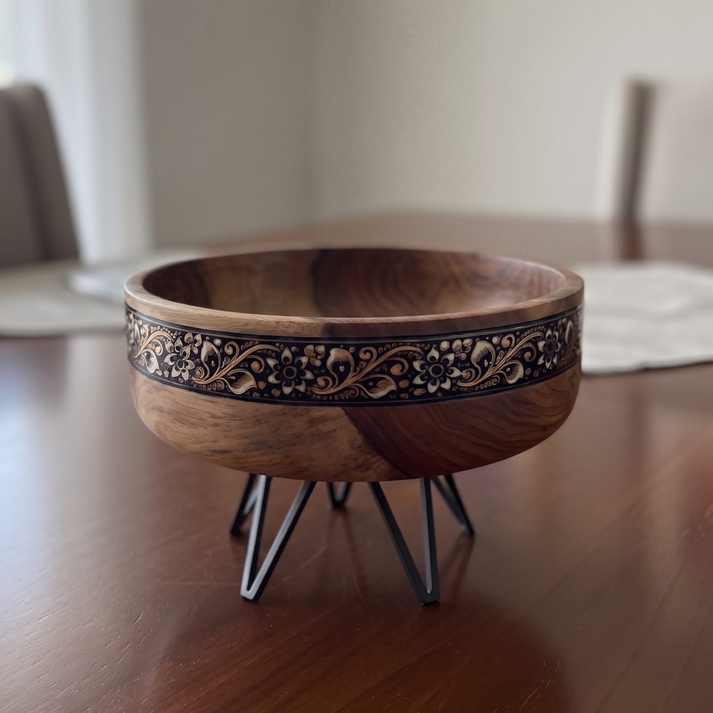 Terra Bowl Set with Metal Stand