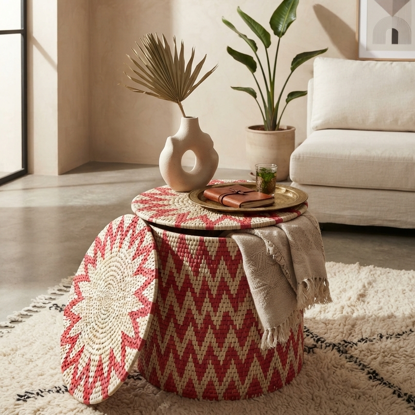 Crimson Zig Basket