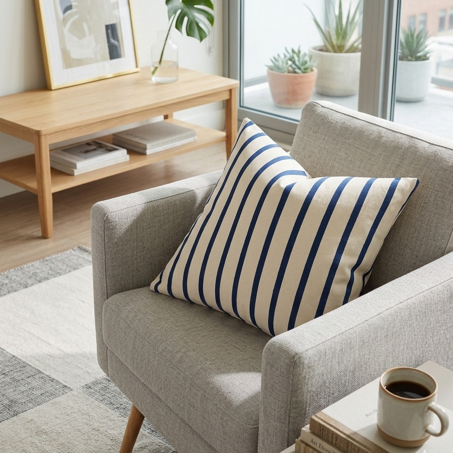 Azure Line Cushion