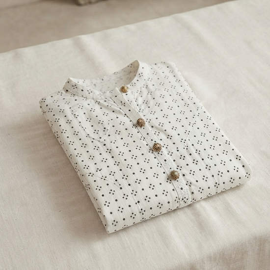 Petal Dots Kurta - Black