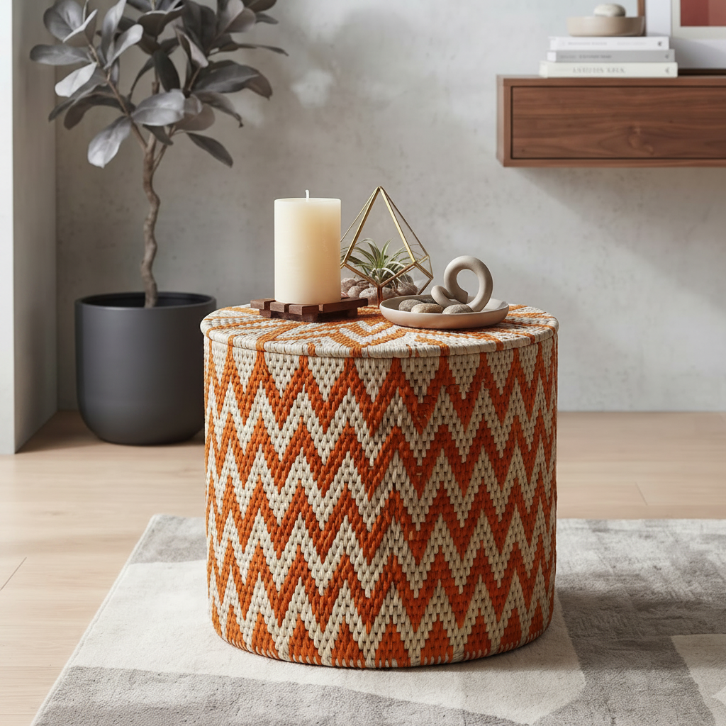 Crimson Zig Basket