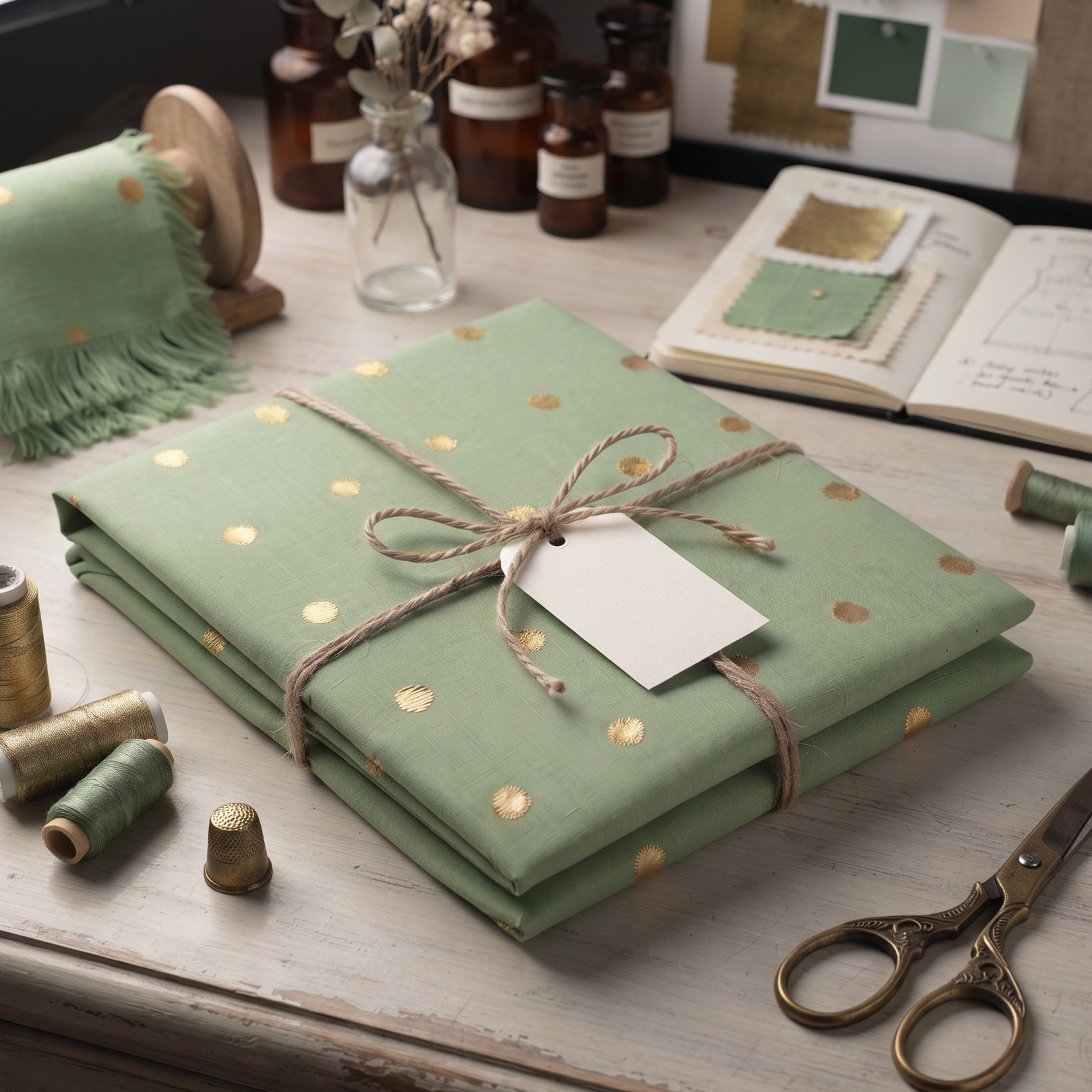 Mint Aira - Golden Polka Dots