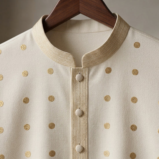 Gold Dot Bloom Kurta - Karandi