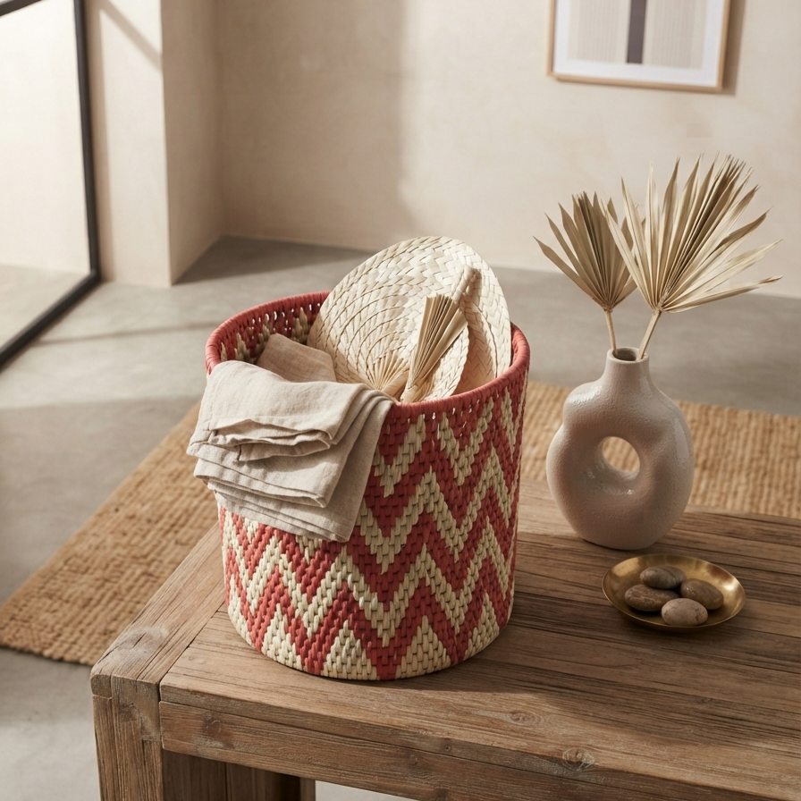 Crimson Zig Basket
