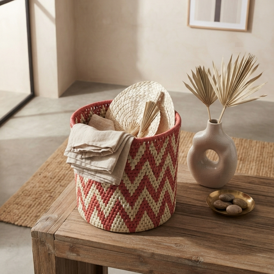Crimson Zig Basket