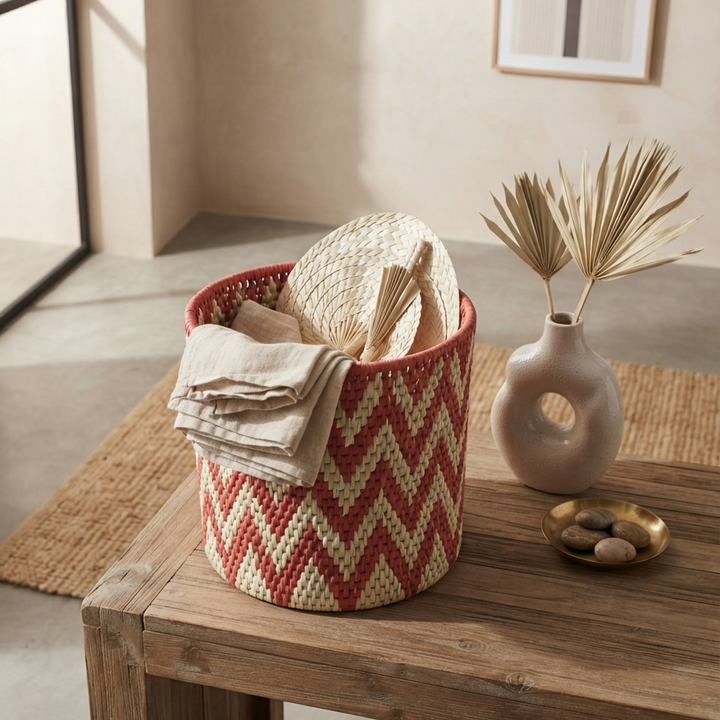 Crimson Zig Basket