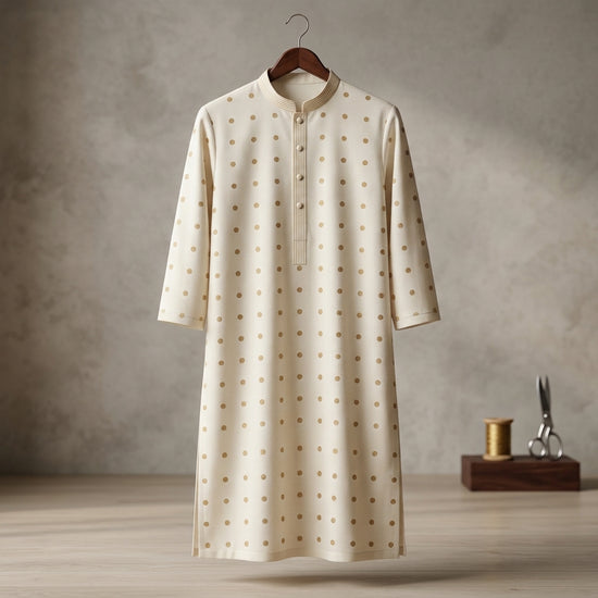 Gold Dot Bloom Kurta - Karandi