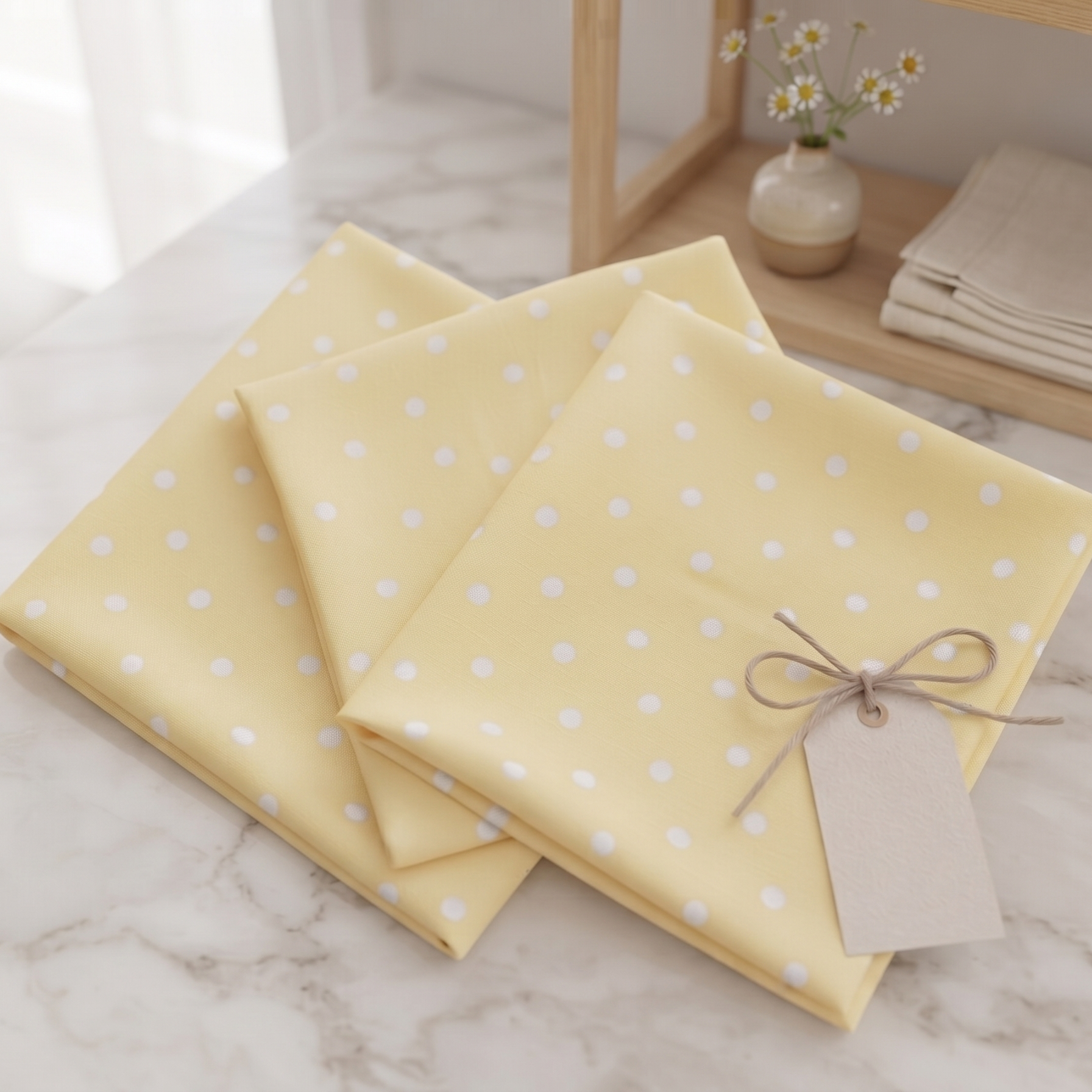 Sunlit Edit - White Polka Dots