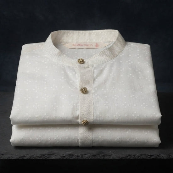 Petal Dots Kurta - White