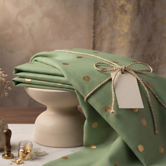 Mint Aira - Golden Polka Dots