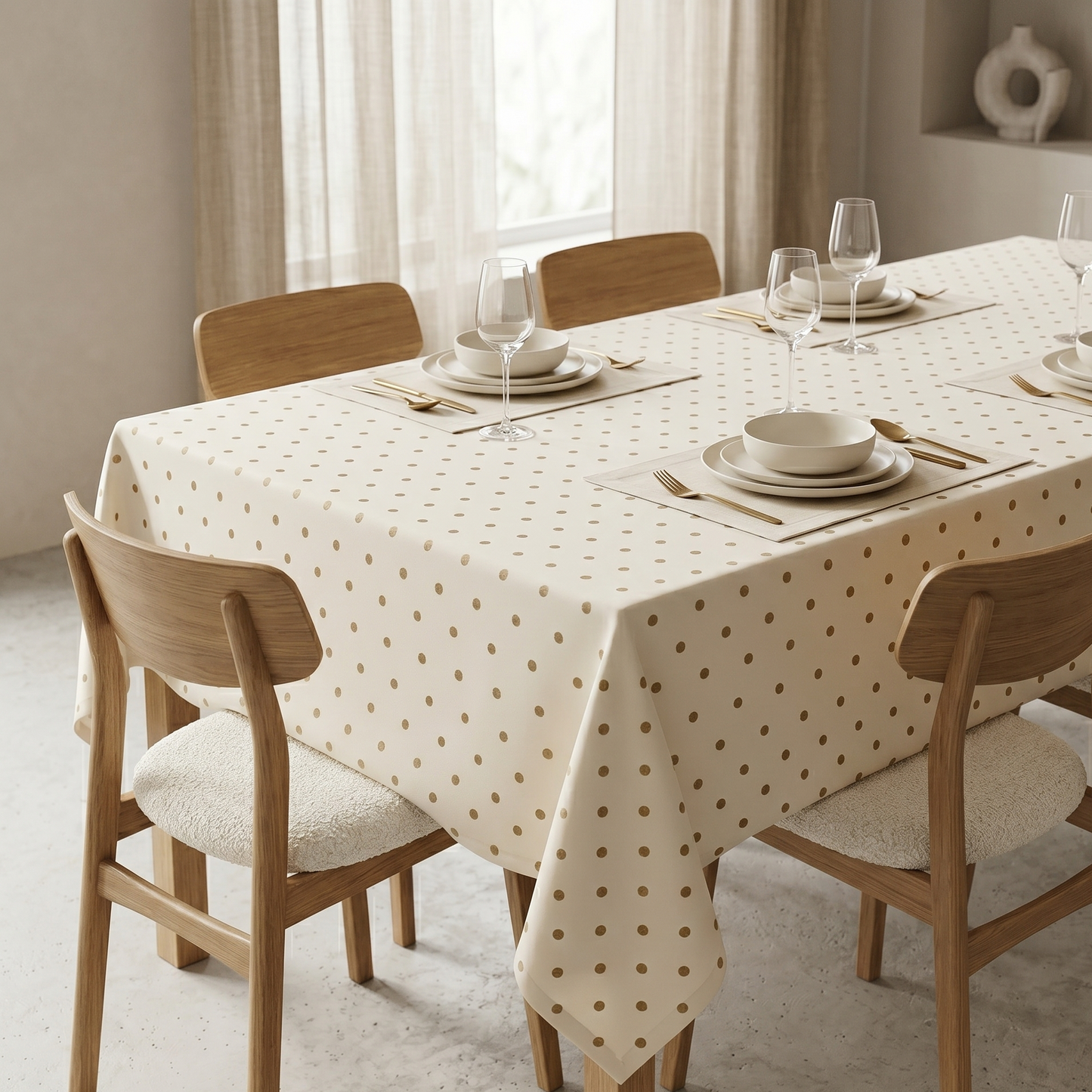 Ivory Impressions Table Cloth