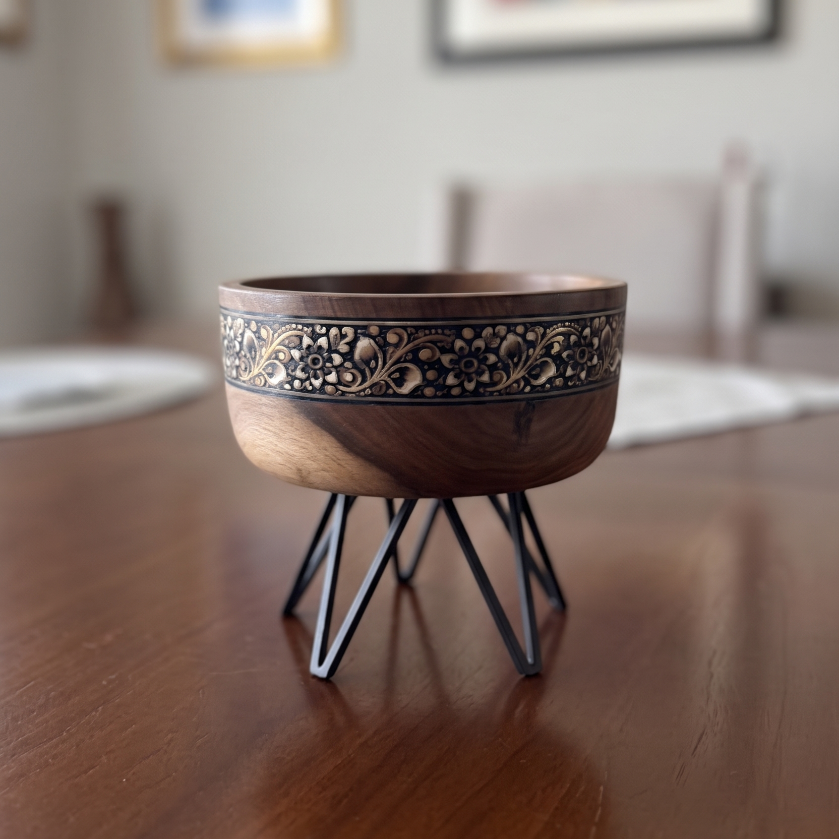 Terra Bowl Set with Metal Stand