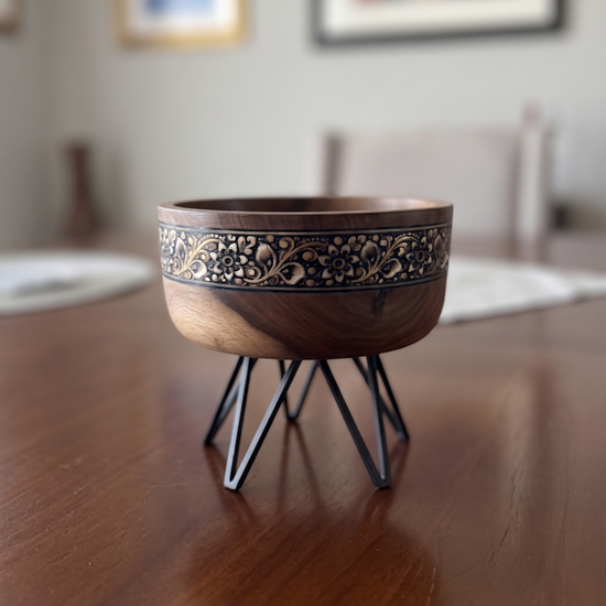 Terra Bowl Set with Metal Stand